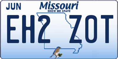 MO license plate EH2Z0T