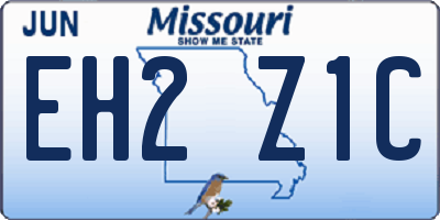 MO license plate EH2Z1C