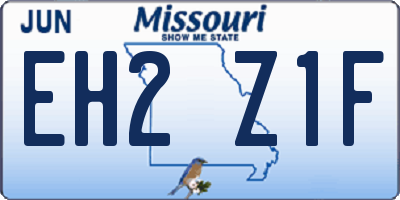MO license plate EH2Z1F