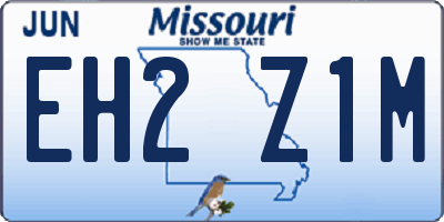 MO license plate EH2Z1M