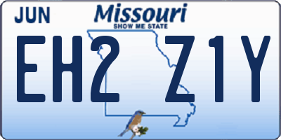 MO license plate EH2Z1Y