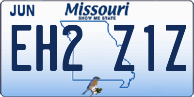 MO license plate EH2Z1Z