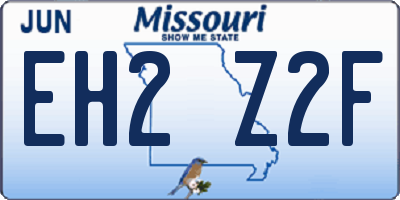 MO license plate EH2Z2F