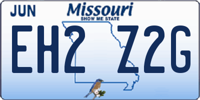 MO license plate EH2Z2G