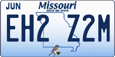 MO license plate EH2Z2M