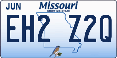 MO license plate EH2Z2Q