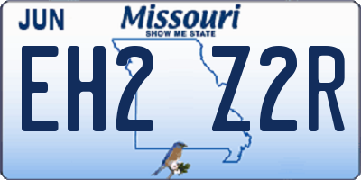 MO license plate EH2Z2R