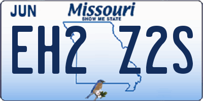 MO license plate EH2Z2S