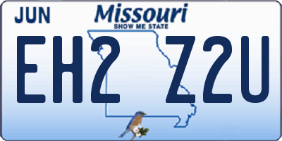 MO license plate EH2Z2U