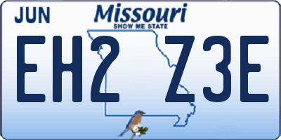 MO license plate EH2Z3E