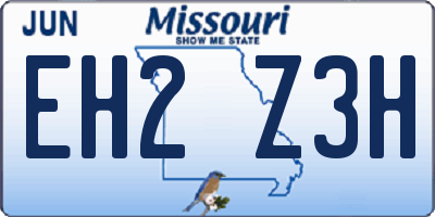 MO license plate EH2Z3H