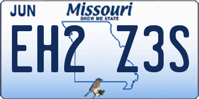 MO license plate EH2Z3S