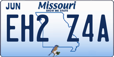MO license plate EH2Z4A