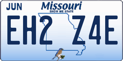MO license plate EH2Z4E