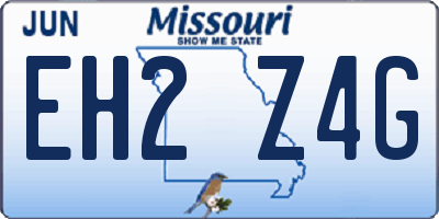 MO license plate EH2Z4G