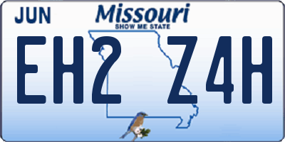 MO license plate EH2Z4H