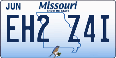 MO license plate EH2Z4I