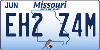 MO license plate EH2Z4M