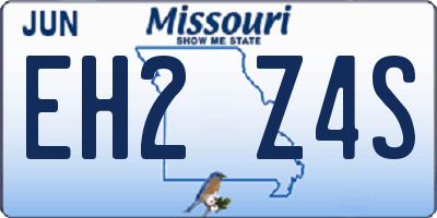 MO license plate EH2Z4S