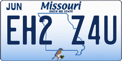 MO license plate EH2Z4U