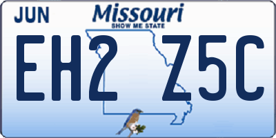 MO license plate EH2Z5C