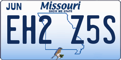 MO license plate EH2Z5S