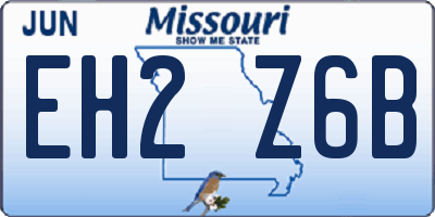 MO license plate EH2Z6B
