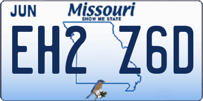 MO license plate EH2Z6D
