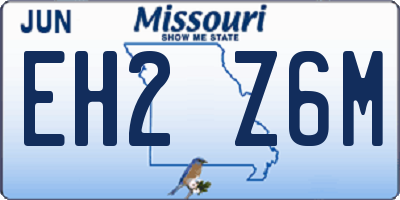 MO license plate EH2Z6M