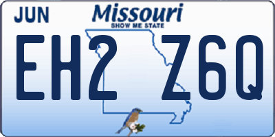 MO license plate EH2Z6Q