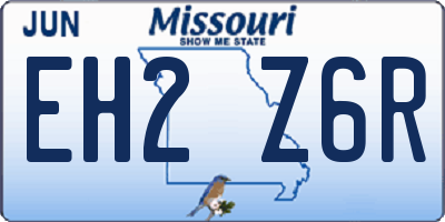 MO license plate EH2Z6R