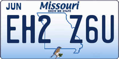 MO license plate EH2Z6U