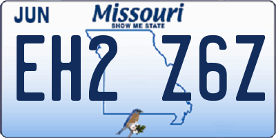 MO license plate EH2Z6Z