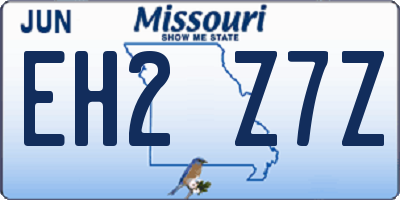 MO license plate EH2Z7Z