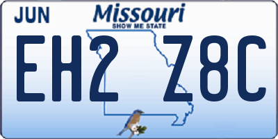 MO license plate EH2Z8C