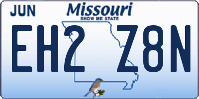 MO license plate EH2Z8N