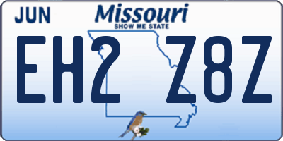 MO license plate EH2Z8Z
