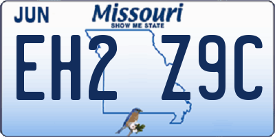 MO license plate EH2Z9C