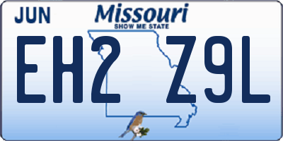 MO license plate EH2Z9L