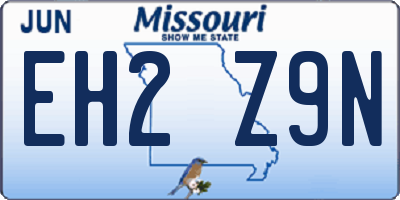 MO license plate EH2Z9N