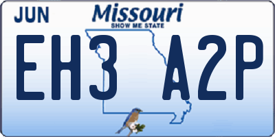 MO license plate EH3A2P