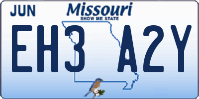 MO license plate EH3A2Y