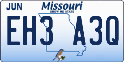 MO license plate EH3A3Q