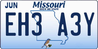 MO license plate EH3A3Y