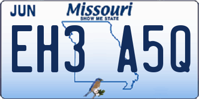 MO license plate EH3A5Q