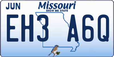 MO license plate EH3A6Q