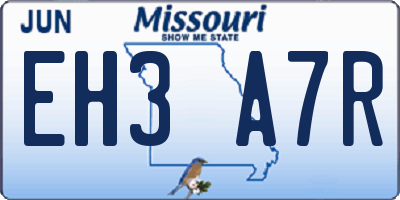 MO license plate EH3A7R