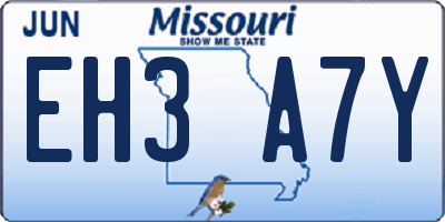 MO license plate EH3A7Y
