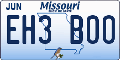 MO license plate EH3B0O