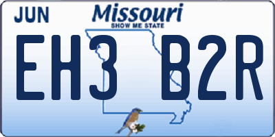 MO license plate EH3B2R